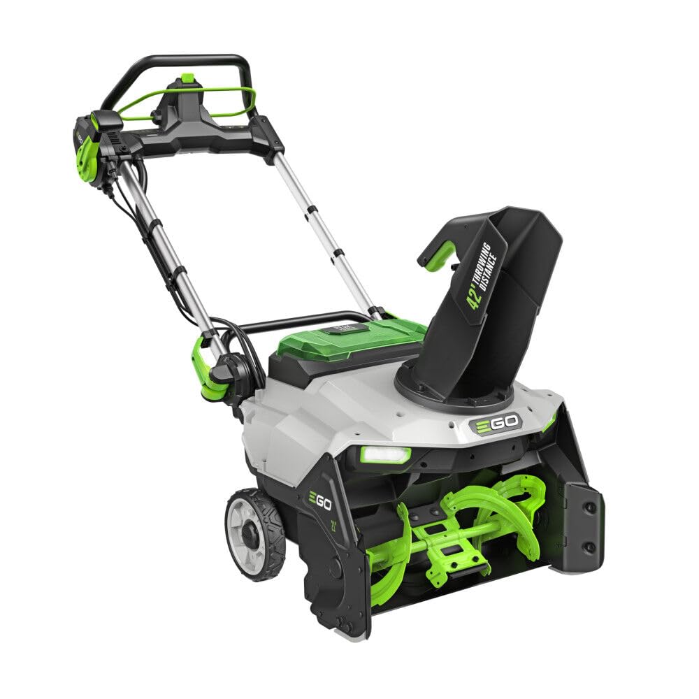 EGO Power+ 21" Electric Snow Blower, Gray/Black, Cordless Steel Auger, Includes (2) 56V 5.0Ah Batteries and Dual Port Charger, SNT2112