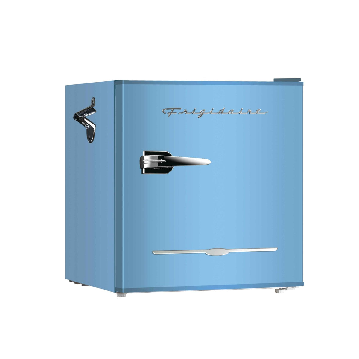 Frigidaire Retro Compact Fridge with Chiller, Countertop, Built-in Bottle Opener, Compact Refrigerator 1.6 cu ft, Mini Fridge for Office, Bedroom, Dorm Room or Cabin - 16" D x 18" W x 18.5" H (White)