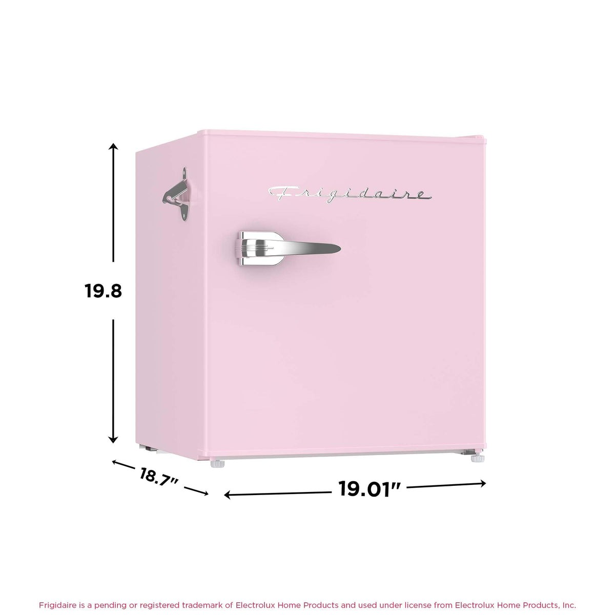 Frigidaire Retro Compact Fridge with Chiller, Countertop, Built-in Bottle Opener, Compact Refrigerator 1.6 cu ft, Mini Fridge for Office, Bedroom, Dorm Room or Cabin - 16" D x 18" W x 18.5" H (White)
