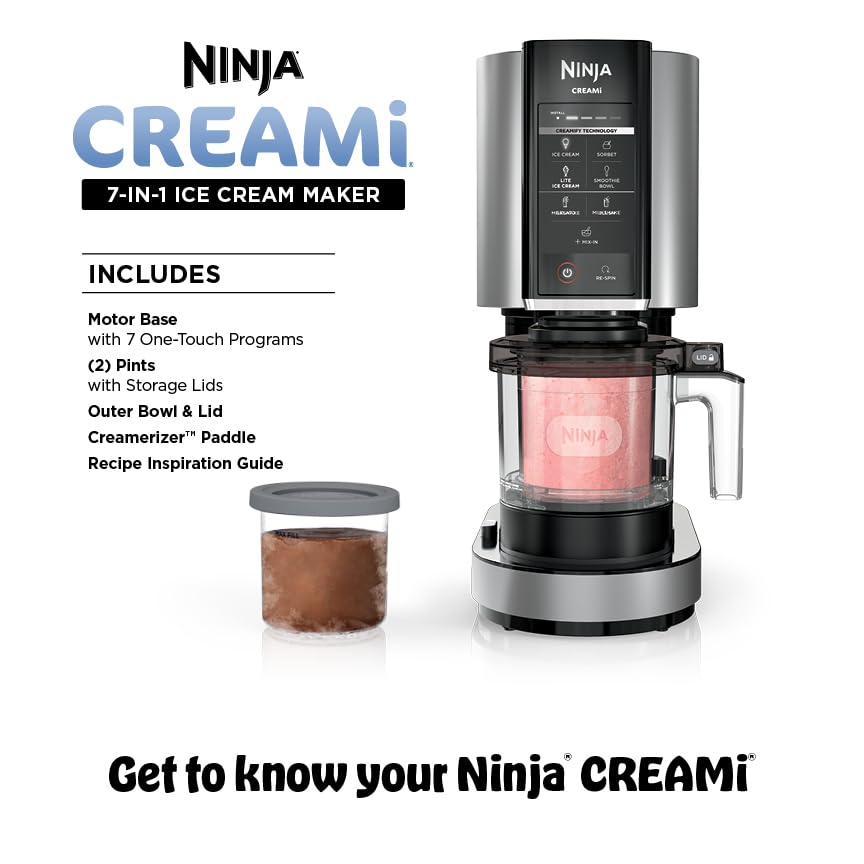Ninja® CREAMi® 7-in-1 Ice Cream Maker, Ice Cream, Gelato & more, NC299AMZ