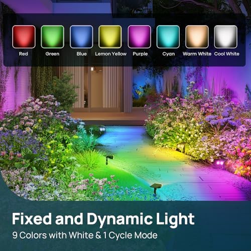 Linkind Halloween Solar Lights Outdoor Spotlight Waterproof RGB 6 Pack