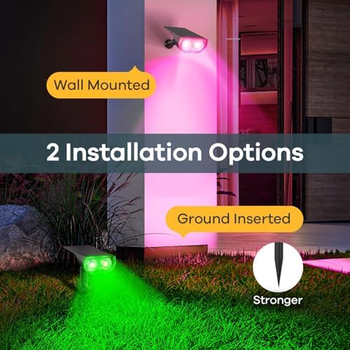 Linkind Halloween Solar Lights Outdoor Spotlight Waterproof RGB 6 Pack