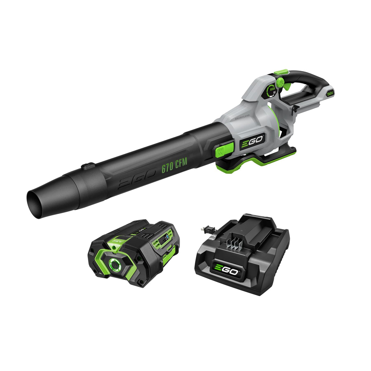 EGO POWER+ Cordless Electric Leaf Blower, 615 CFM, With Battery - LB6151