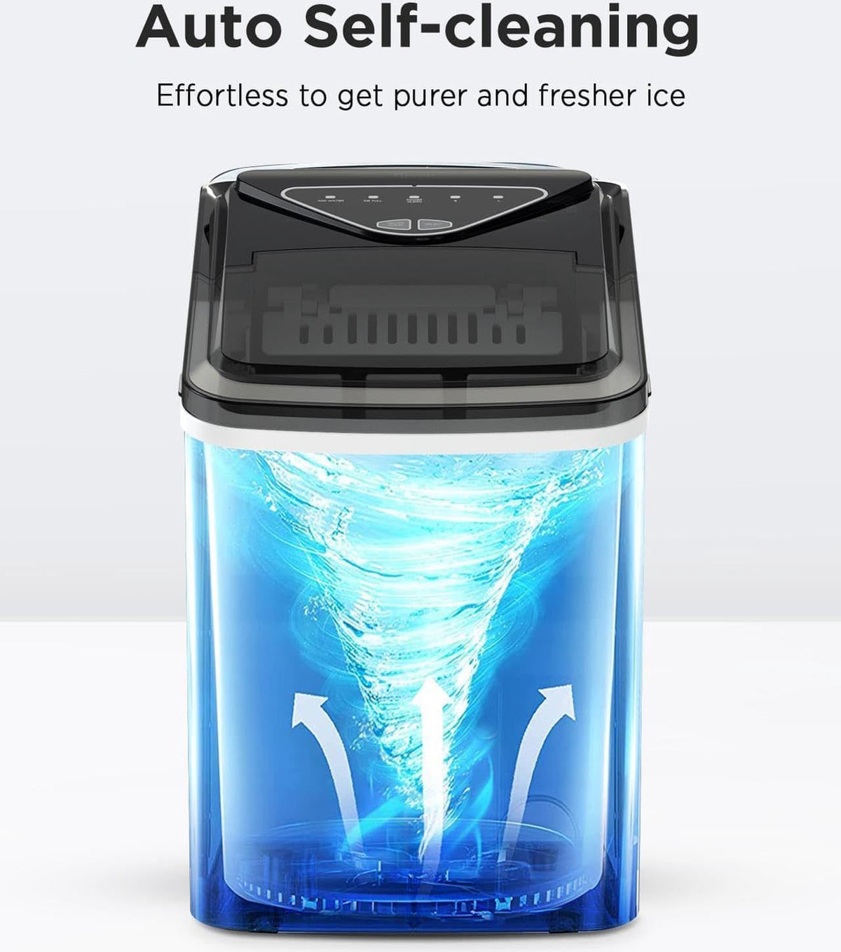 Silonn Ice Maker Countertop, Portable Ice Machine with Carry Handle, Self-Cleaning Ice Makers with Basket and Scoop, 9 Cubes in 6 Mins, 26 lbs per Day, Ideal for Home, Kitchen, Camping, RV