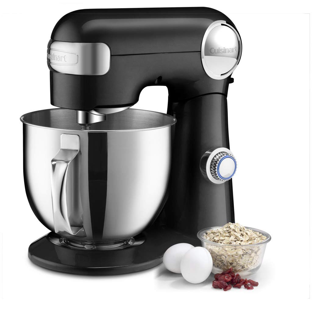 Cuisinart Stand Mixer, 12 Speed, 5.5 Quart Stainless Steel Bowl, Chef’s Whisk, Mixing Paddle, Dough Hook, Splash Guard w/ Pour Spout, Ruby Red, SM-50R, Manual