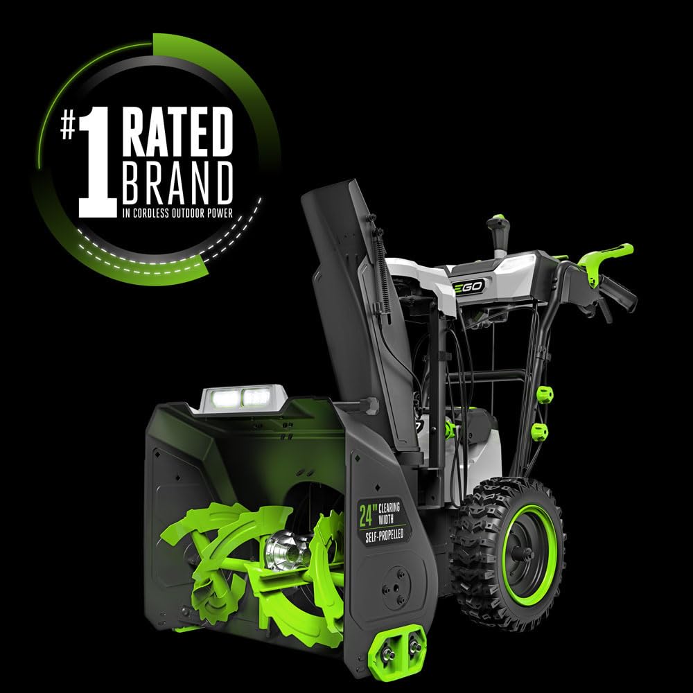 EGO Power+ 21" Electric Snow Blower, Gray/Black, Cordless Steel Auger, Includes (2) 56V 5.0Ah Batteries and Dual Port Charger, SNT2112