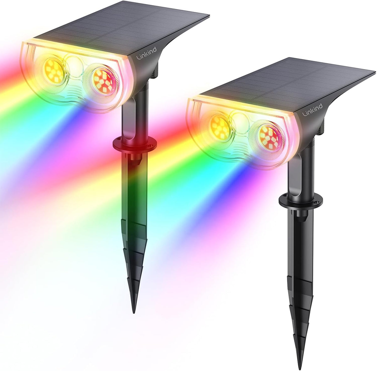 Linkind Halloween Solar Lights Outdoor Spotlight Waterproof RGB 6 Pack