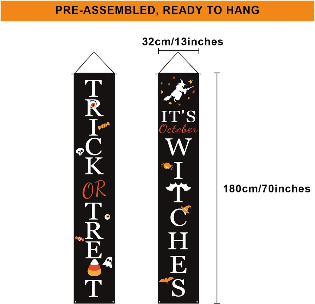 DAZONGE Halloween Porch Banners for Hanging Decorations Indoor Outdoor