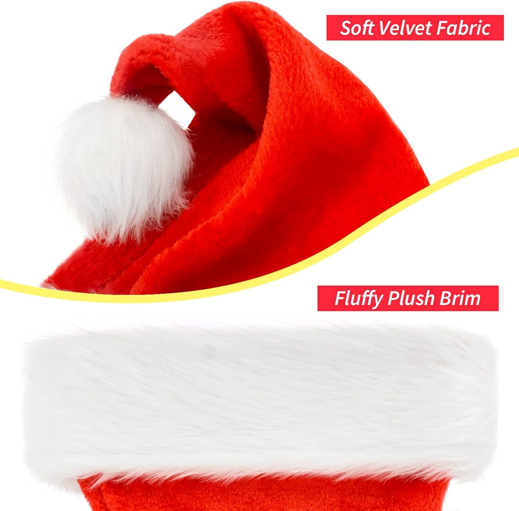 BOSONER Santa Hat: Christmas Hat Adult - Santa Hat for Women and Men - Led Santa Hat