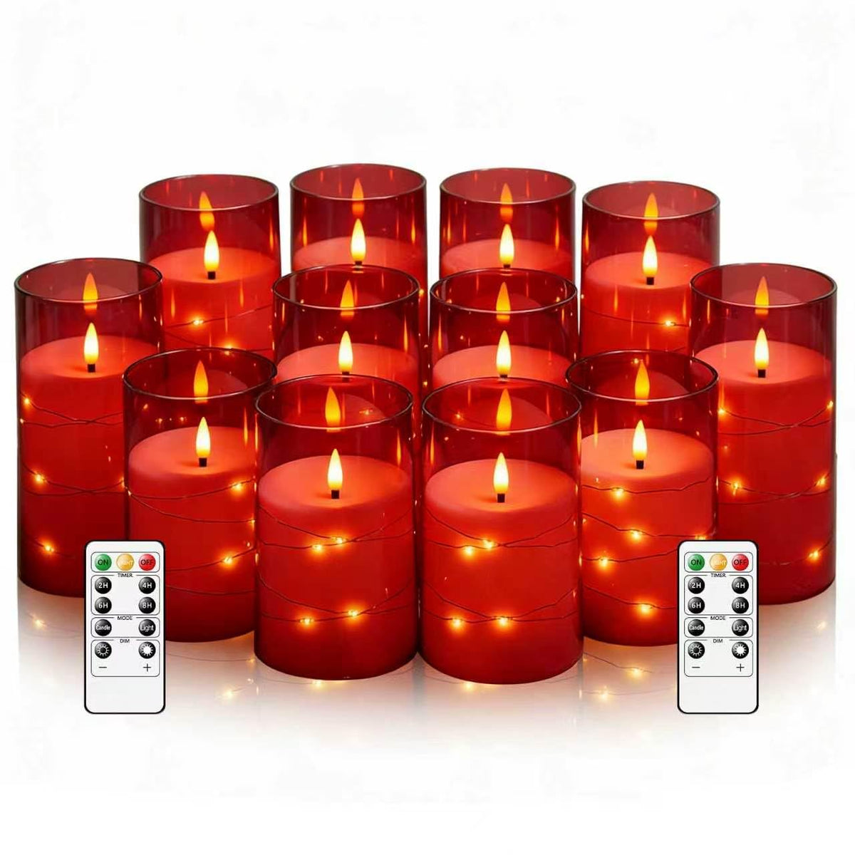 kakoya Flameless LED Candles with Timer 5 Pc Flickering Flameless Candles for Romantic Ambiance and Home Decoration Stable Acrylic Shell,with Embedded Star String，Battery Operated Candles（Grey）