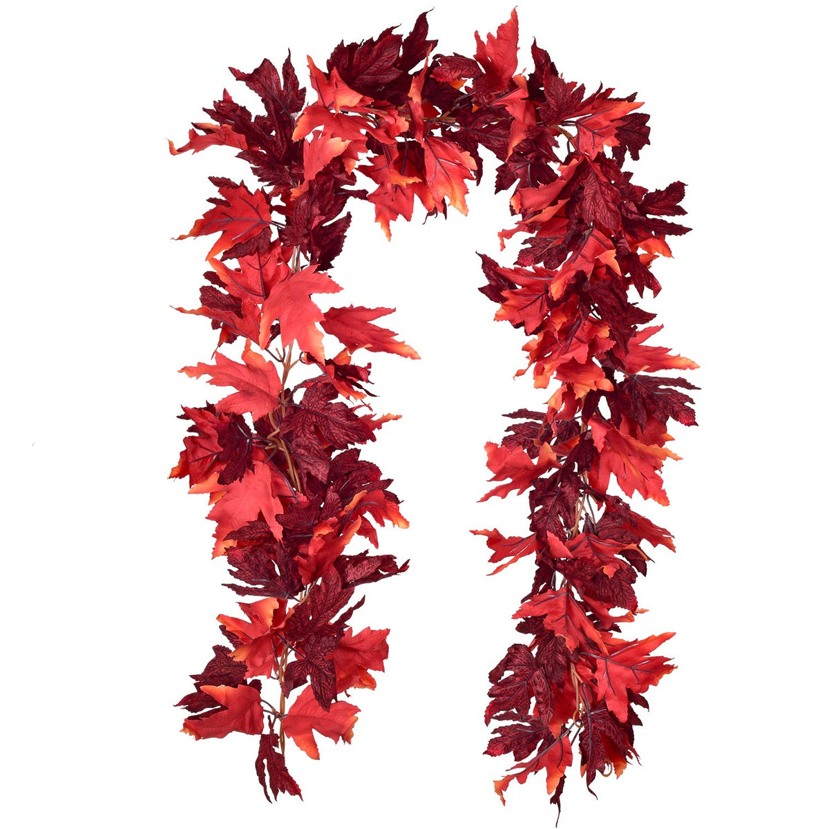 DearHouse 2 Pack Fall Garland Maple Leaf, 5.9Ft/Piece Hanging Vine Garland Artificial Autumn Foliage Garland Thanksgiving Decor for Home Wedding Fireplace Party Christmas (Green)