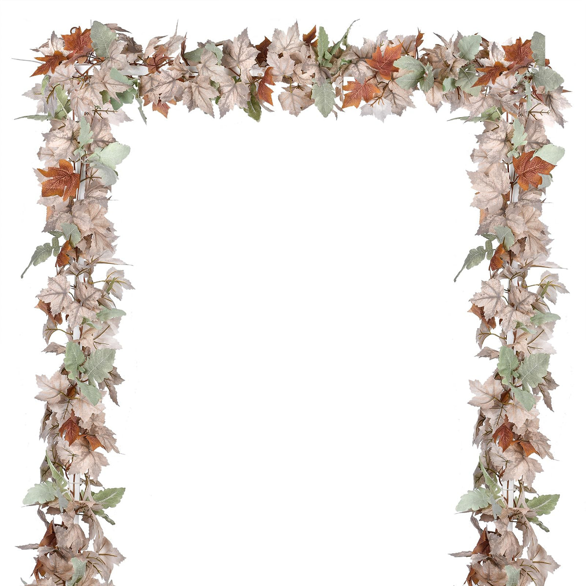 DearHouse 2 Pack Fall Garland Maple Leaf, 5.9Ft/Piece Hanging Vine Garland Artificial Autumn Foliage Garland Thanksgiving Decor for Home Wedding Fireplace Party Christmas (Green)