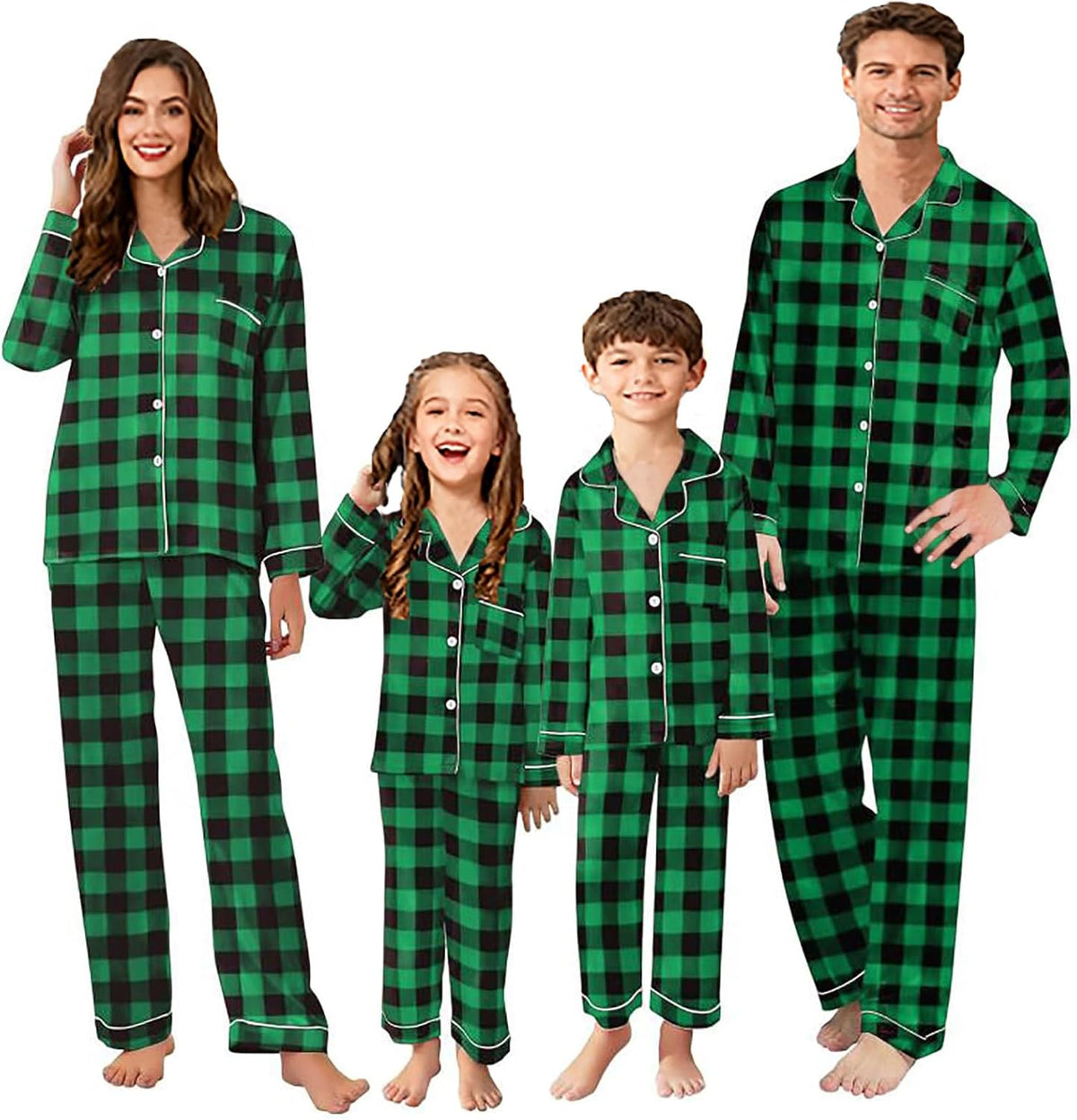 OAKFashion Christmas Family Pajamas Holiday Christma Pajama Family Matching Pjs Set Sleepwear Xmas Jammies