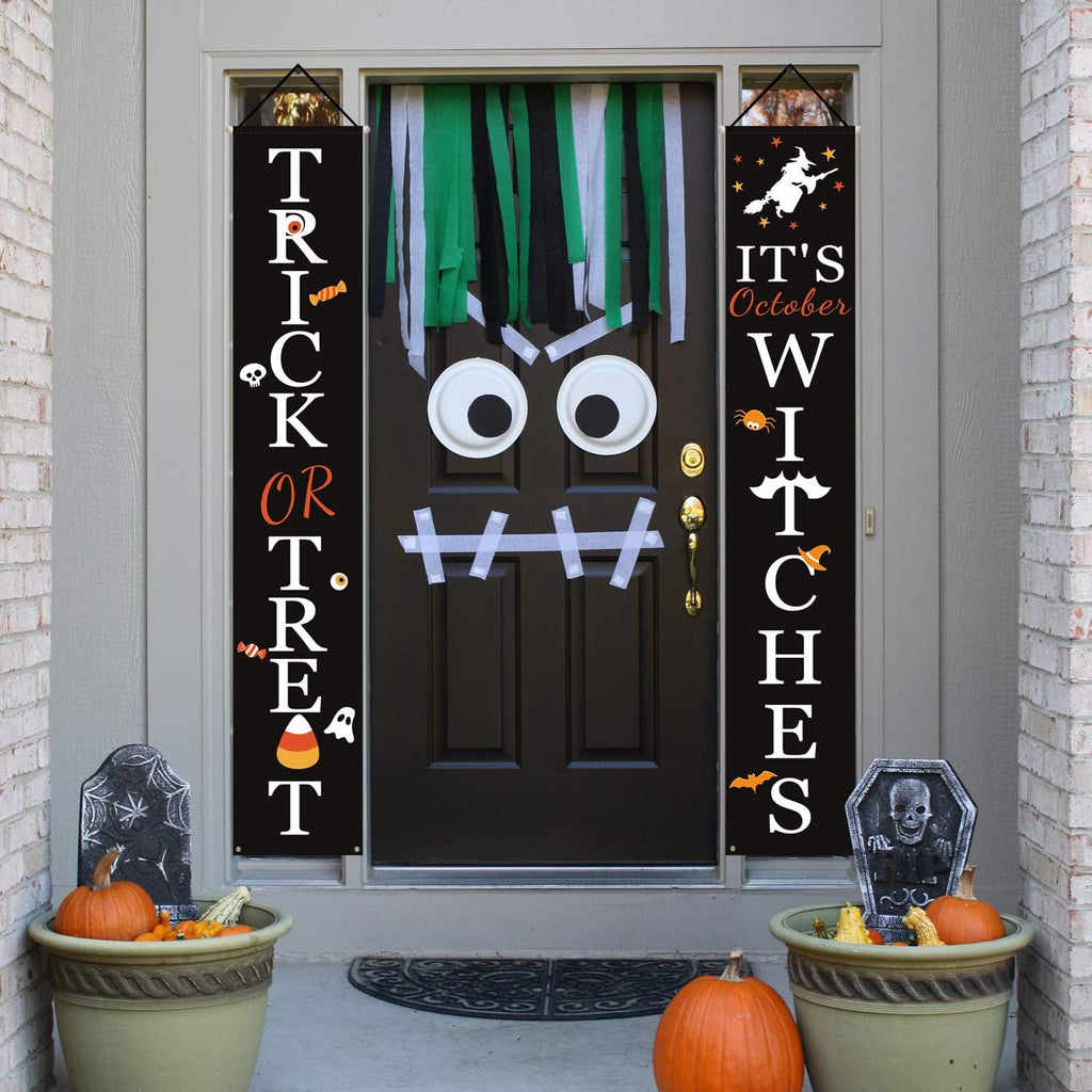 DAZONGE Halloween Porch Banners for Hanging Decorations Indoor Outdoor