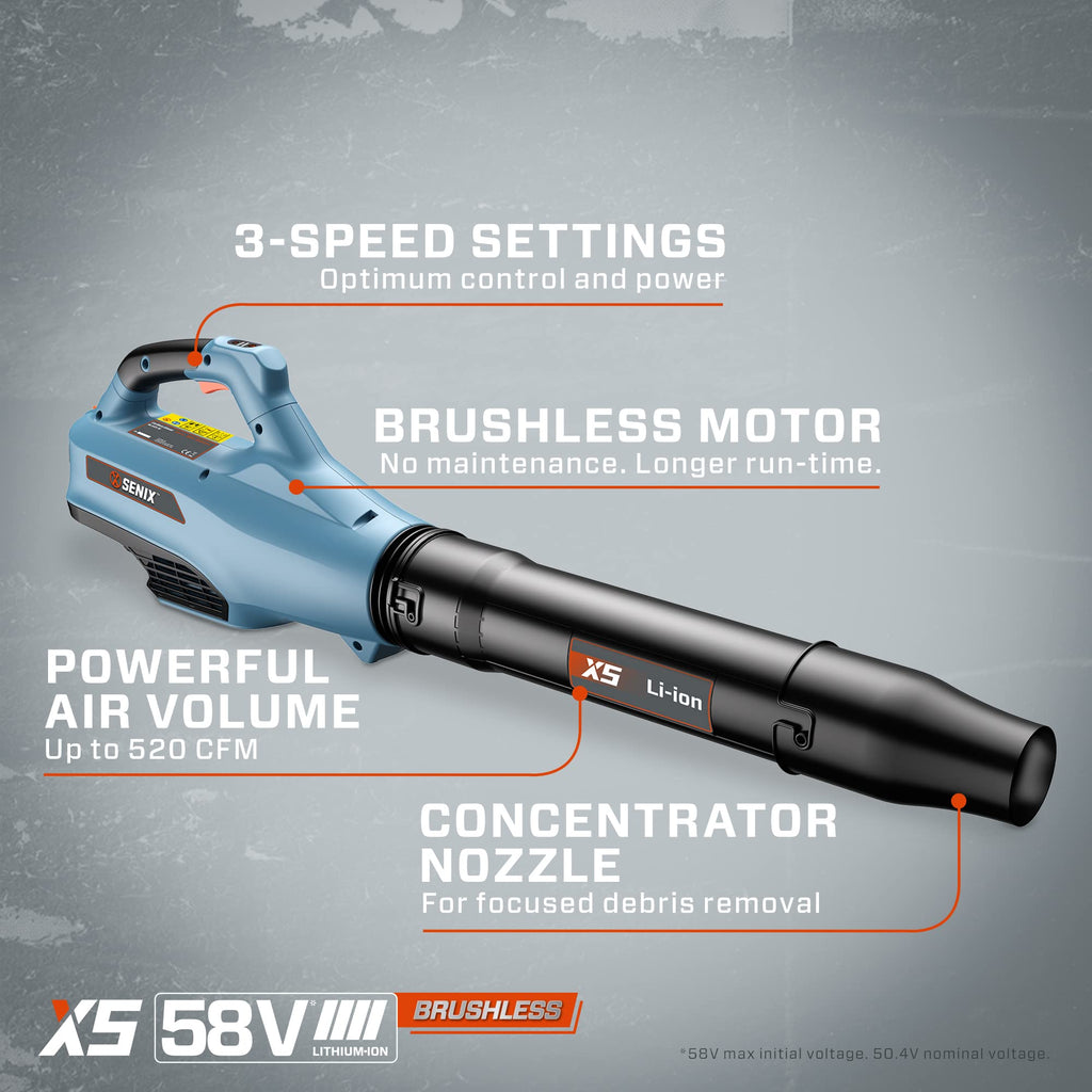 SENIX 40V 21-Inch Cordless Snow Blower with Variable-Speed Steel Auger
