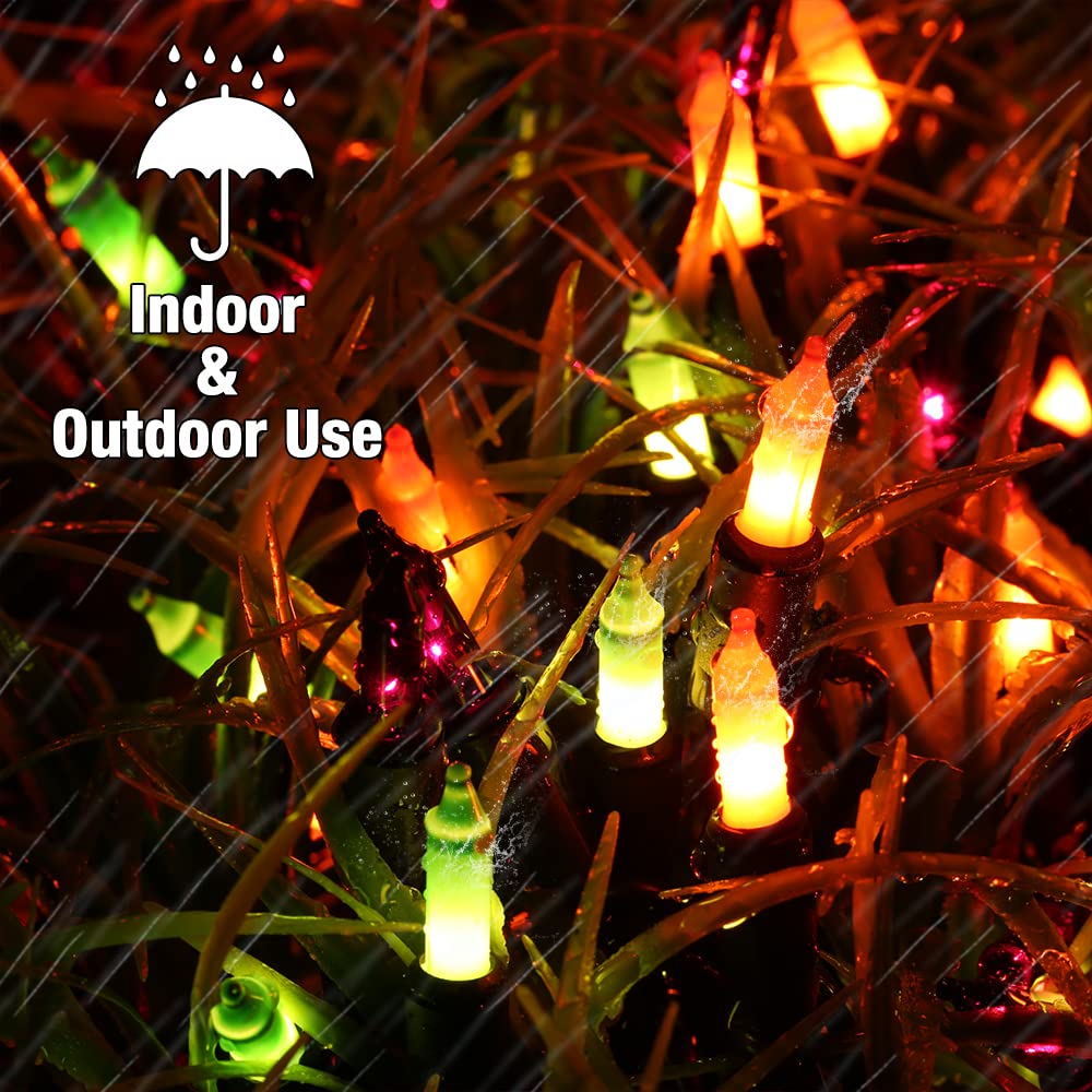 Brizled Orange Halloween Lights, 21.3ft 100-ct Incandescent Halloween String Lights Connectable, UL Certified Orange Light String, Black Wire Mini Light Set for Fall Season Holiday Thanksgiving Tree