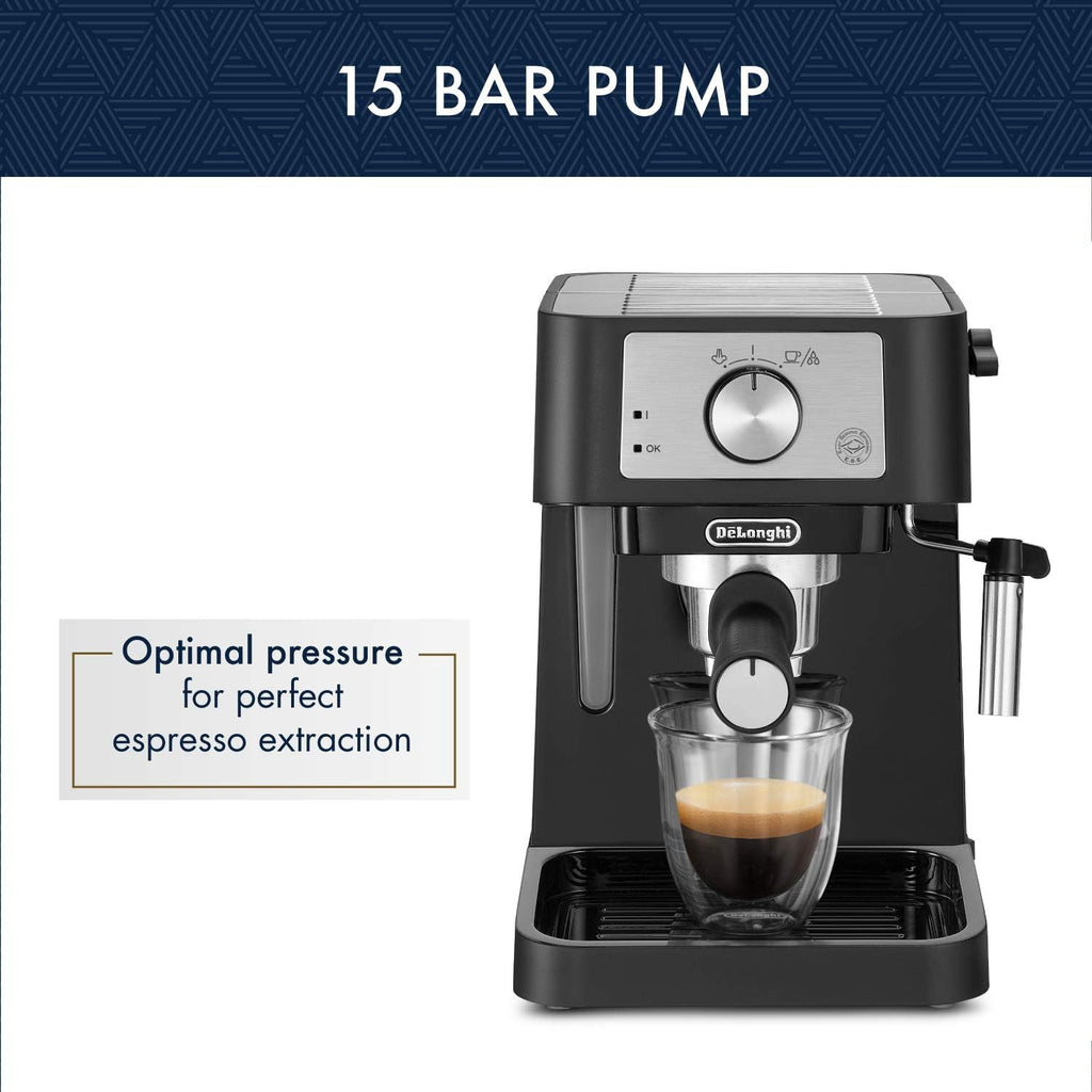 De'Longhi Stilosa Compact Manual Espresso Machine, Manual Milk Frother