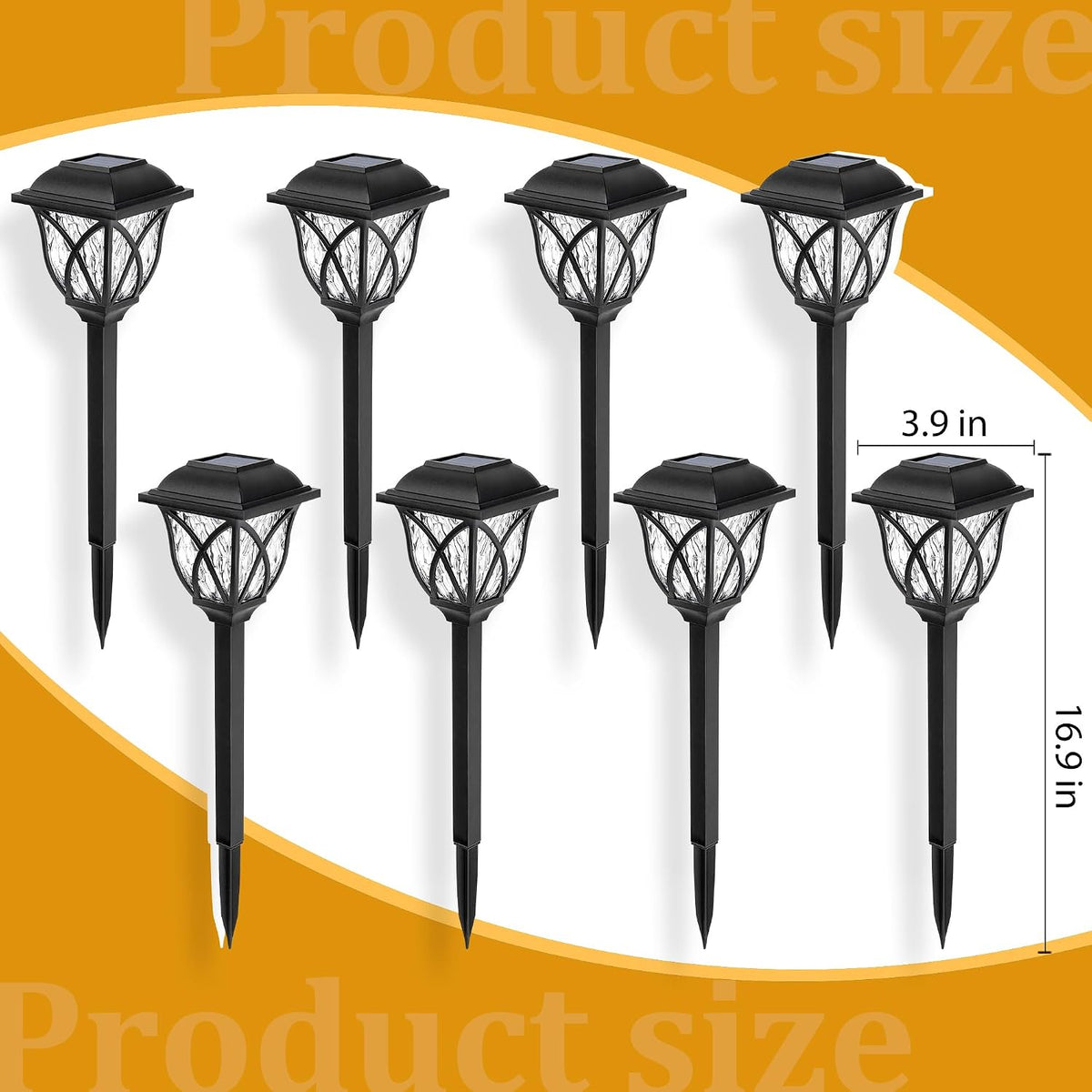 GIGALUMI 6 Pack Solar Lights Outdoor Waterproof, LED Solar Garden Lights