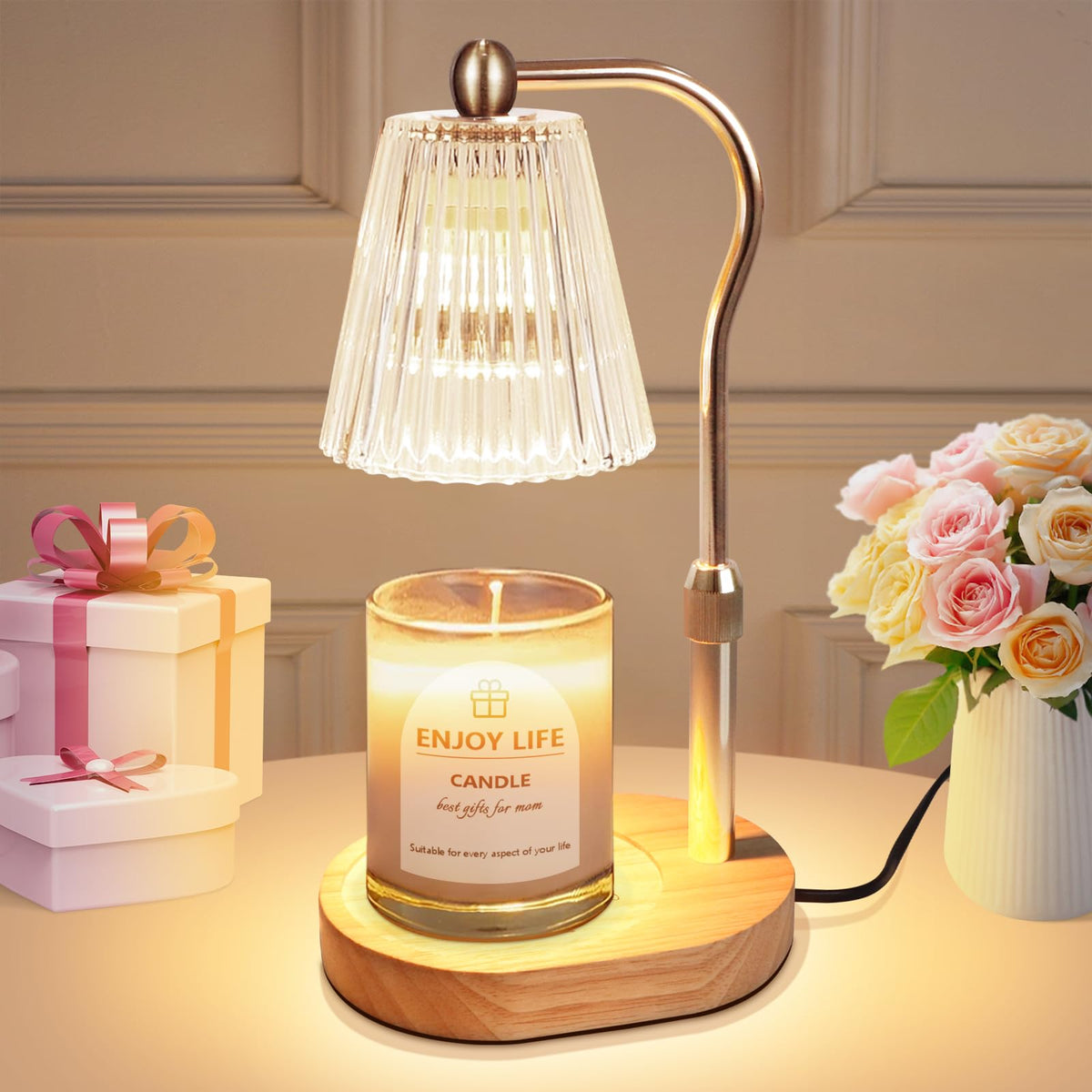 seenlast Candle Warmer Lamp with Timer Dimmer Adjustable Height for New Home Bedroom,Mothers Day Gifts,Vintage Home Decor for Scented Jar