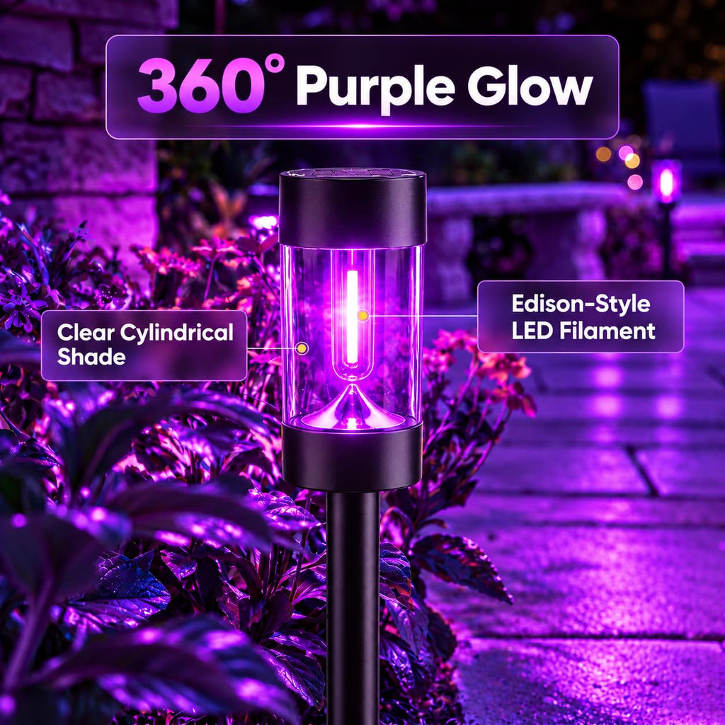 Eyrosa Christmas Solar Pathway Lights, 12 Pack Candy Cane Outdoor Lights
