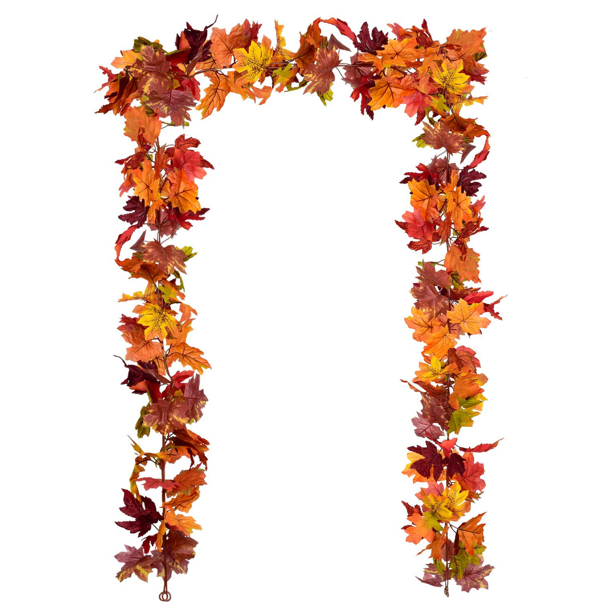 DearHouse 2 Pack Fall Garland Maple Leaf, 5.9Ft/Piece Hanging Vine Garland Artificial Autumn Foliage Garland Thanksgiving Decor for Home Wedding Fireplace Party Christmas (Green)