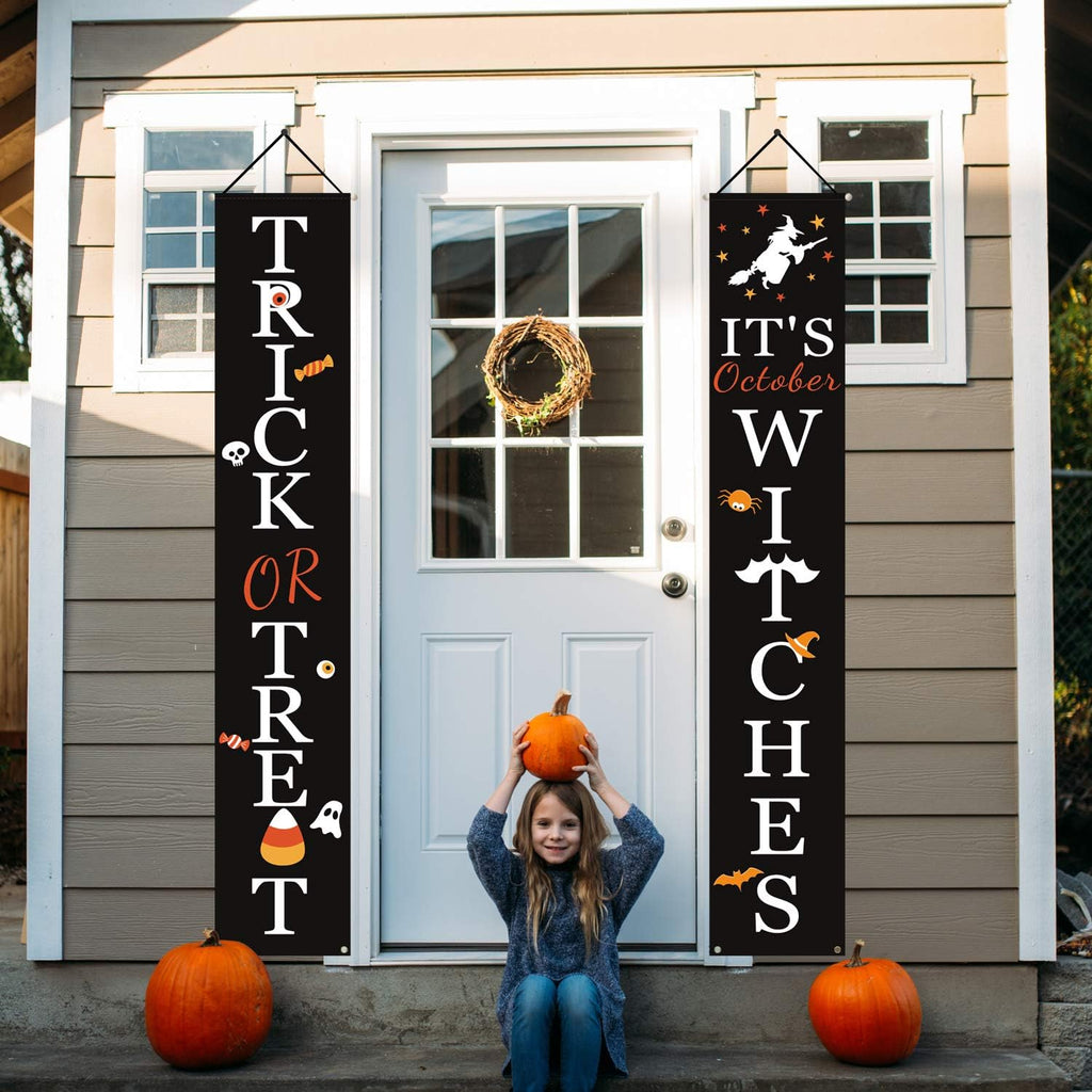DAZONGE Halloween Porch Banners for Hanging Decorations Indoor Outdoor