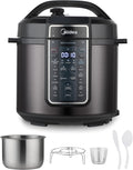 Midea 12-in-1 Electric Pressure Cooker, 6 Quarts, 12 Presets, Multi-Functional Programmable Slow Cooker, Rice Cooker, Steamer, Sauté Pan, Yogurt Maker, and More, Stainless Steel