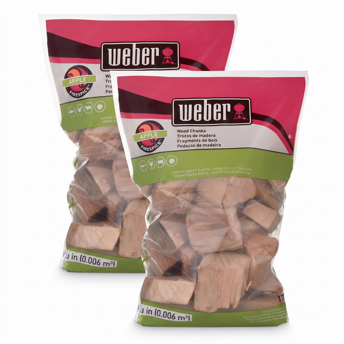 Weber® Cherry Wood Chunks, Outdoor Cooking Fuel, 4 lb