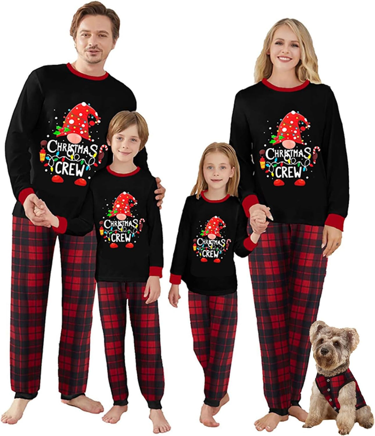 OAKFashion Christmas Family Pajamas Holiday Christma Pajama Family Matching Pjs Set Sleepwear Xmas Jammies