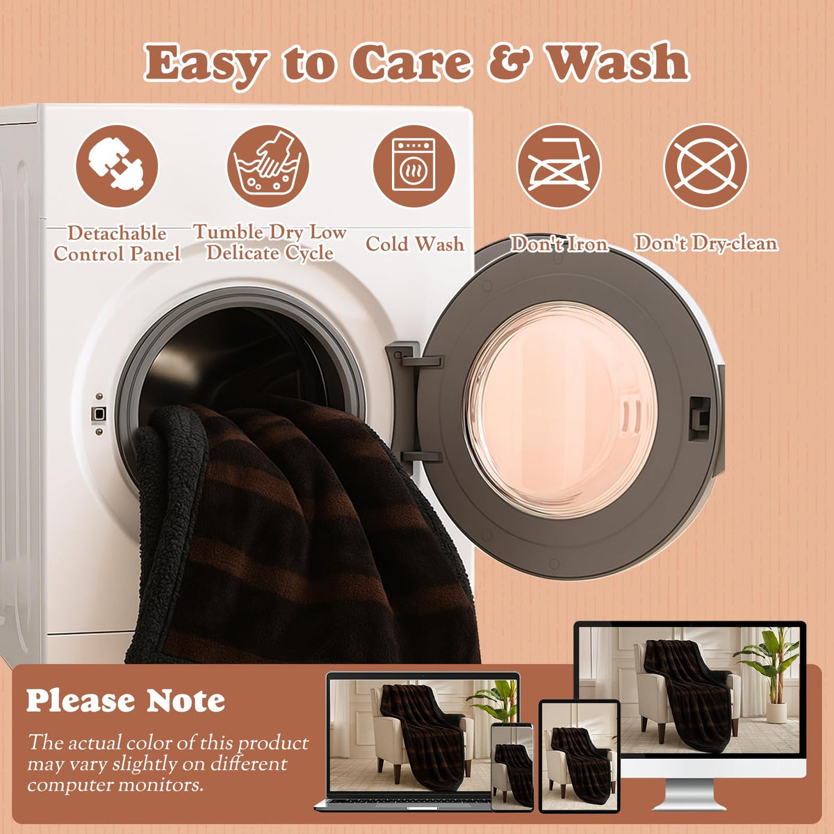 SNUGSUN Heated Blanket Throw Size, Soft and Cozy Electric Heating Blanket for Bed, Automatic Safety System 6 Heating Levels & 4 Hours Auto-Off Gift for Grandma,50" x 60" London Grey