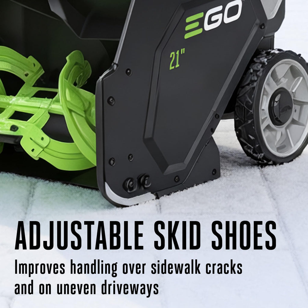 EGO Power+ 21" Electric Snow Blower, Gray/Black, Cordless Steel Auger, Includes (2) 56V 5.0Ah Batteries and Dual Port Charger, SNT2112