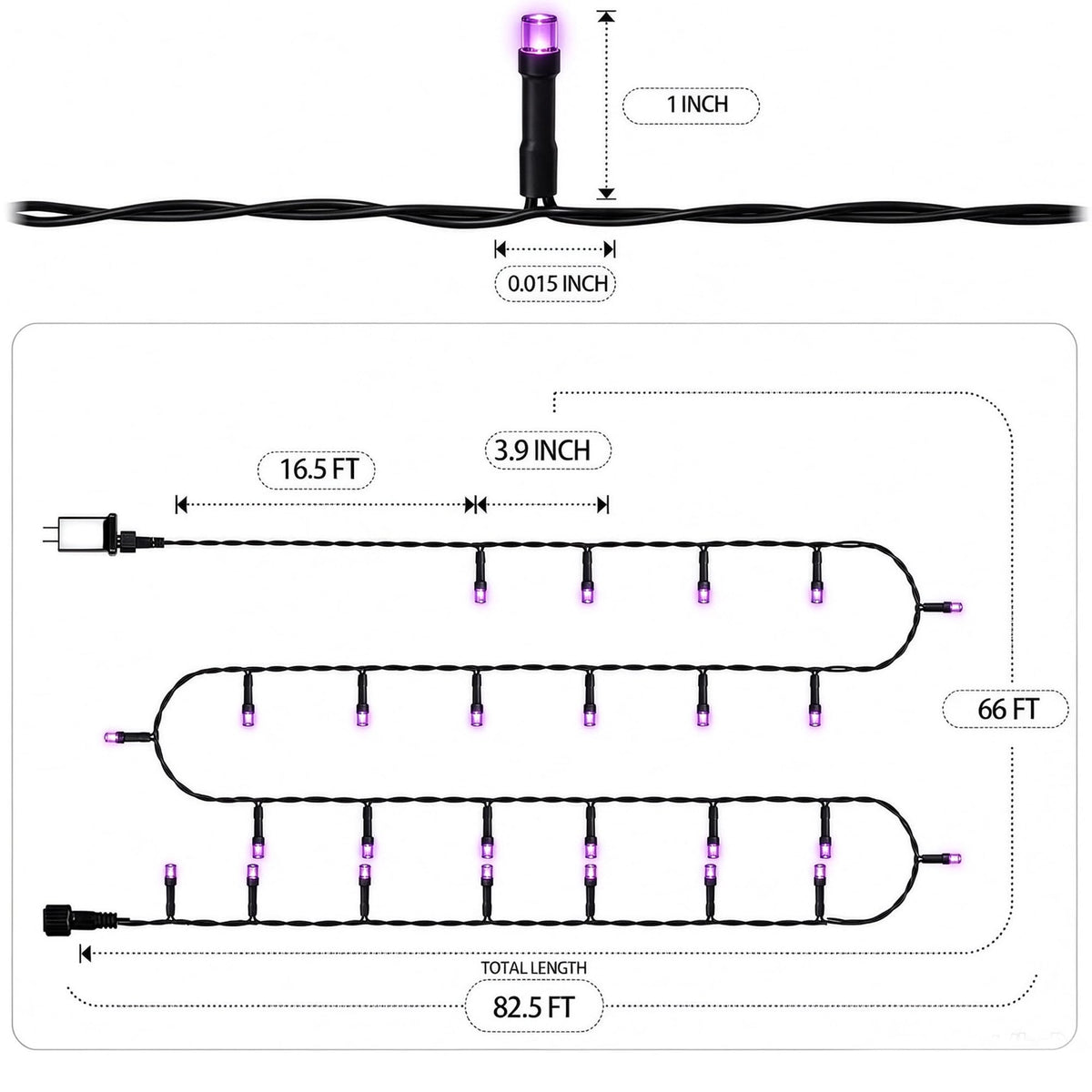 TW SHINE Halloween Lights, 400 LED 132FT Outdoor Halloween Lights Plug in with 8 Modes, Waterproof Christmas Light Outdoor, Indoor Decorations for Party Yard Haunted House Decor, Purple