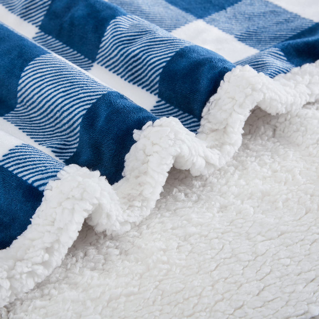 Touchat Sherpa Red and Black Buffalo Plaid Christmas Twin Blanket 60" X 70", Fuzzy Fluffy Soft Cozy Throw Blanket, Fleece Flannel Plush Microfiber Blanket for Couch Bed Sofa