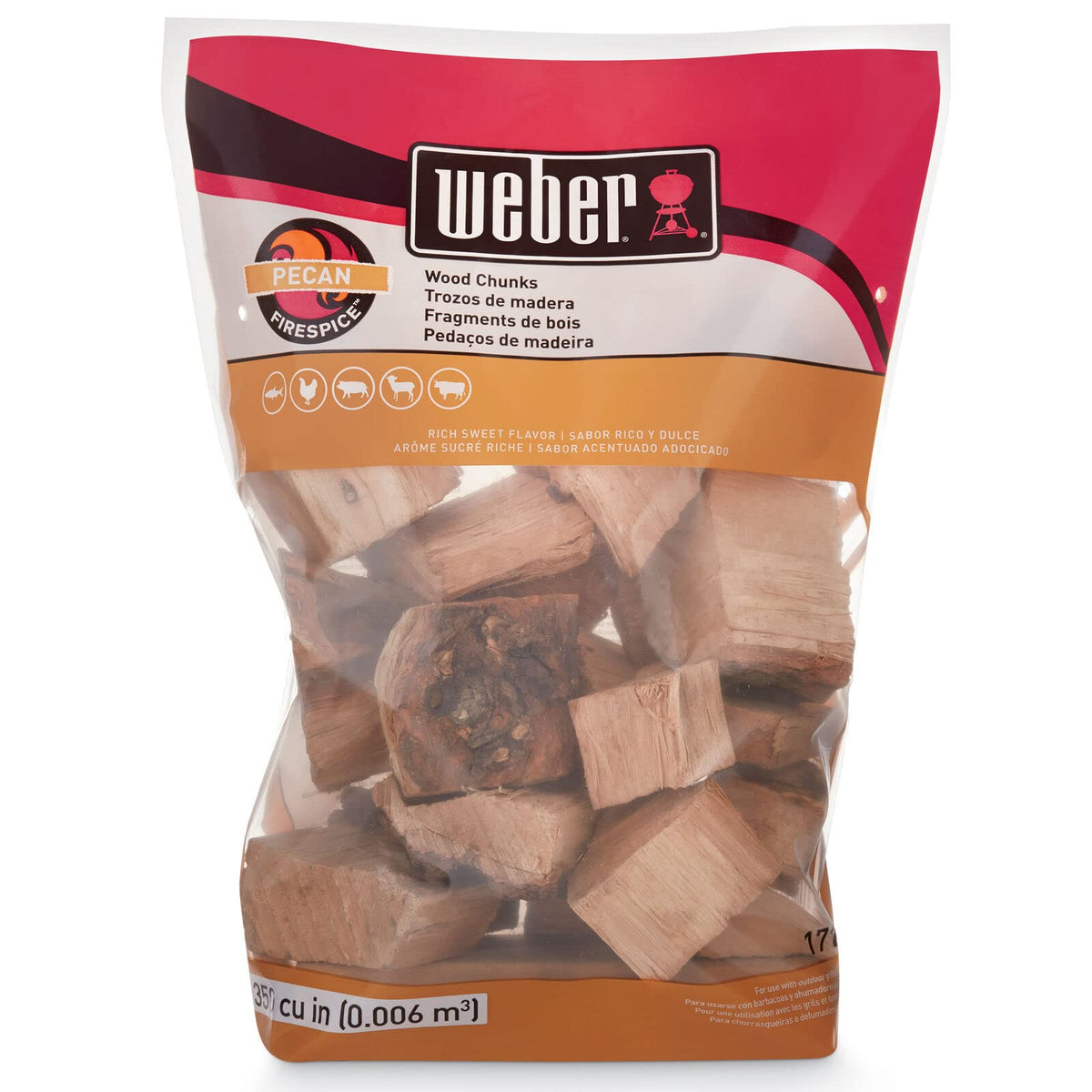 Weber® Cherry Wood Chunks, Outdoor Cooking Fuel, 4 lb