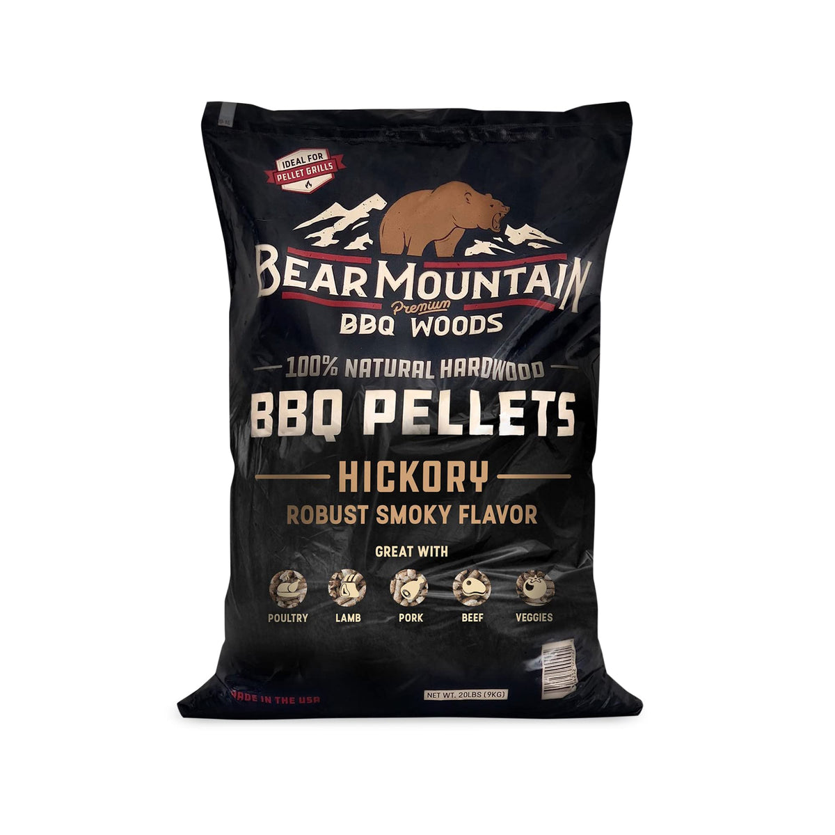Bear Mountain 2-Pack All Natural Wood Pellets for Smoker, Grill & BBQ, 20 Lbs, Cherry - Premium Hardwood Barbecue Pellets for Indoor and Outdoor Grilling