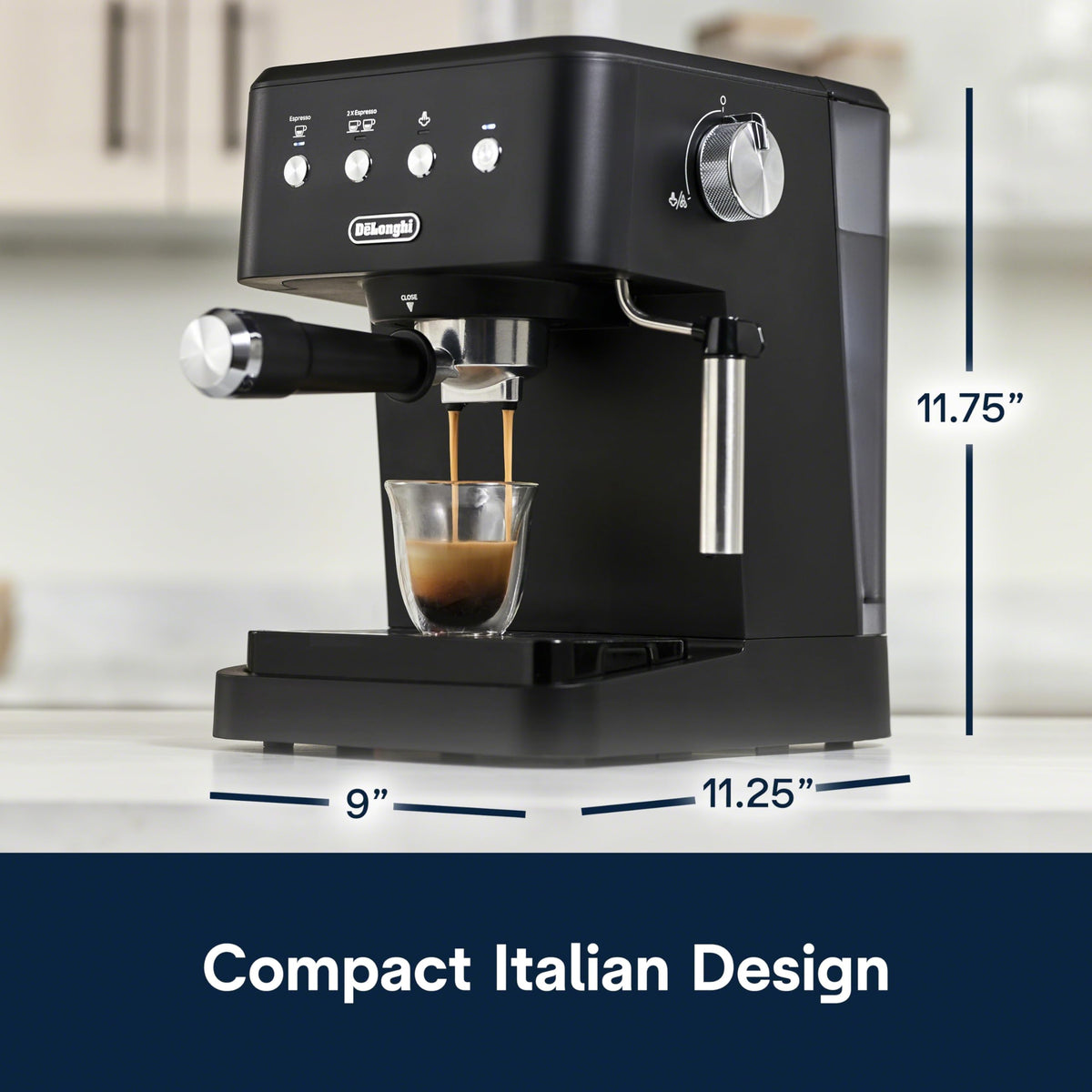 De'Longhi Stilosa Compact Manual Espresso Machine, Manual Milk Frother