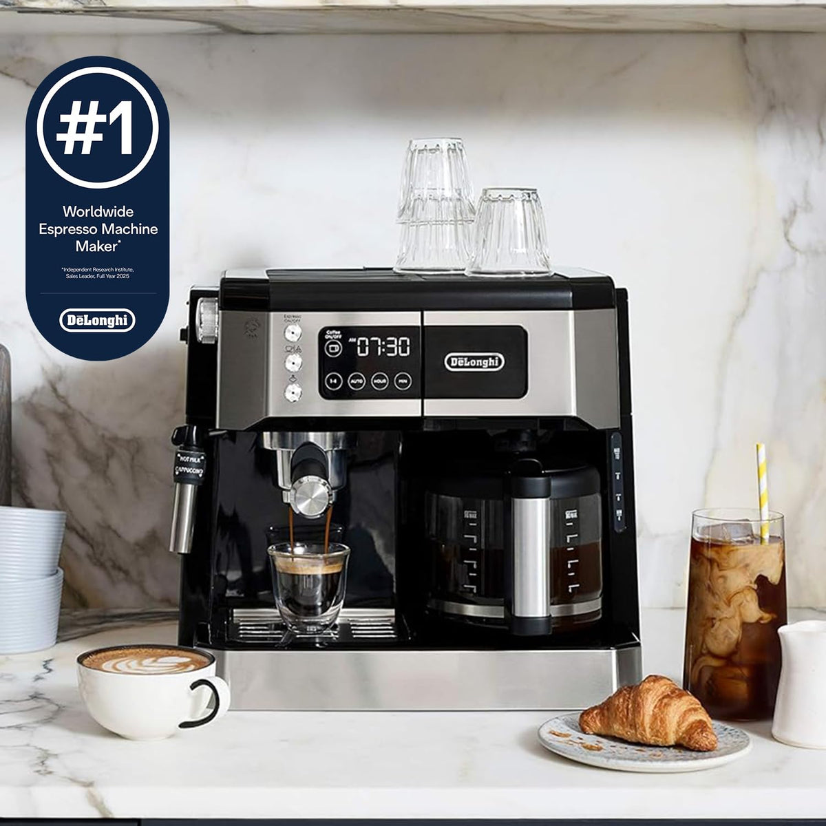 De'Longhi Stilosa Compact Manual Espresso Machine, Manual Milk Frother