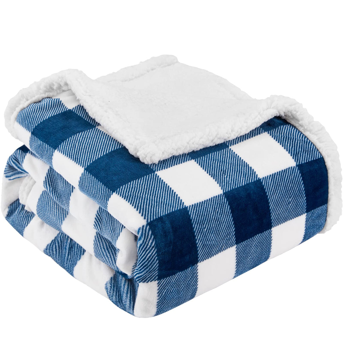 Touchat Sherpa Red and Black Buffalo Plaid Christmas Twin Blanket 60" X 70", Fuzzy Fluffy Soft Cozy Throw Blanket, Fleece Flannel Plush Microfiber Blanket for Couch Bed Sofa