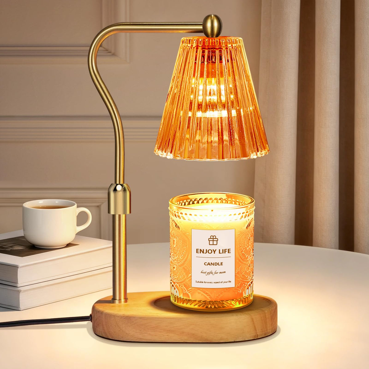 seenlast Candle Warmer Lamp with Timer Dimmer Adjustable Height for New Home Bedroom,Mothers Day Gifts,Vintage Home Decor for Scented Jar