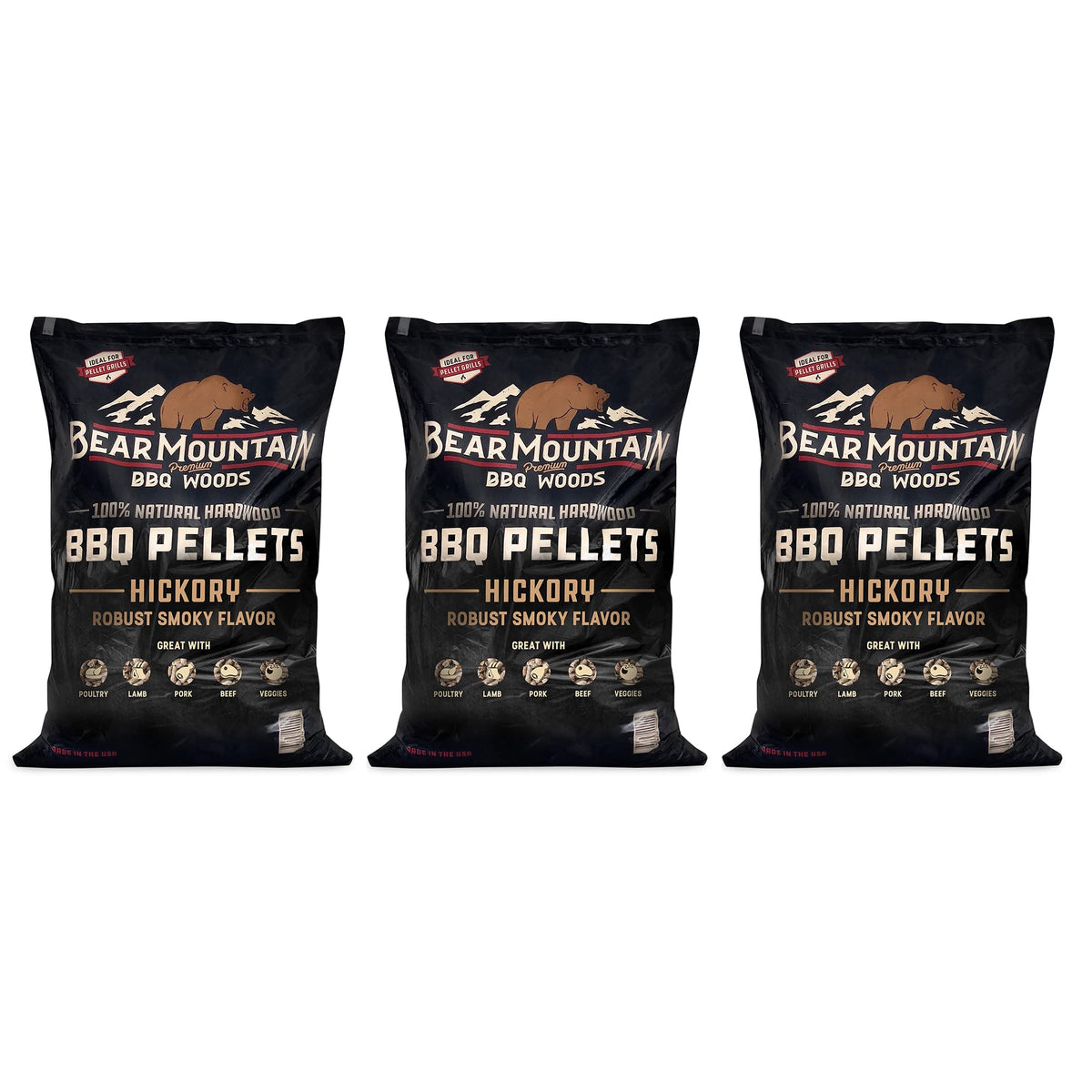 Bear Mountain 2-Pack All Natural Wood Pellets for Smoker, Grill & BBQ, 20 Lbs, Cherry - Premium Hardwood Barbecue Pellets for Indoor and Outdoor Grilling