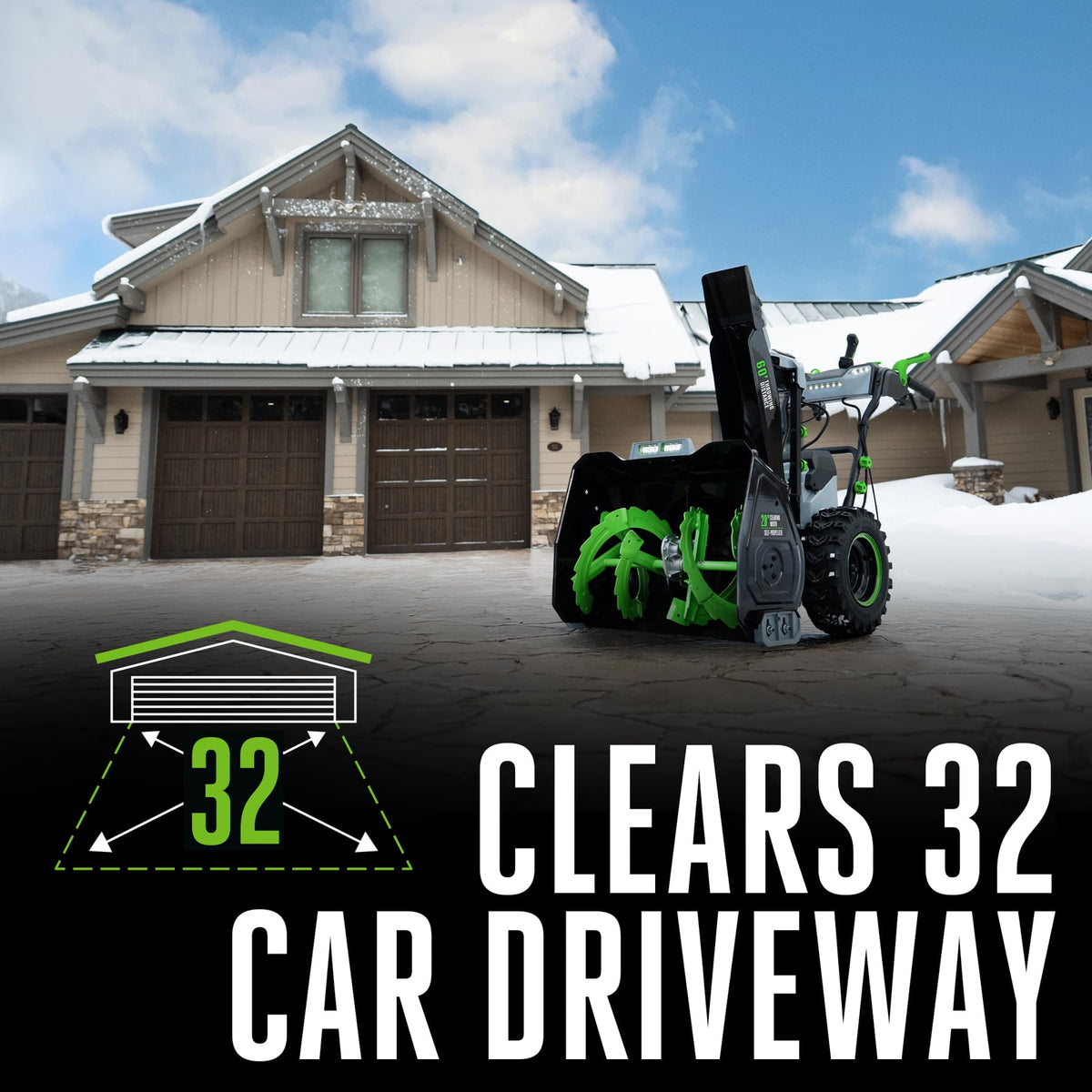EGO Power+ 21" Electric Snow Blower, Gray/Black, Cordless Steel Auger, Includes (2) 56V 5.0Ah Batteries and Dual Port Charger, SNT2112