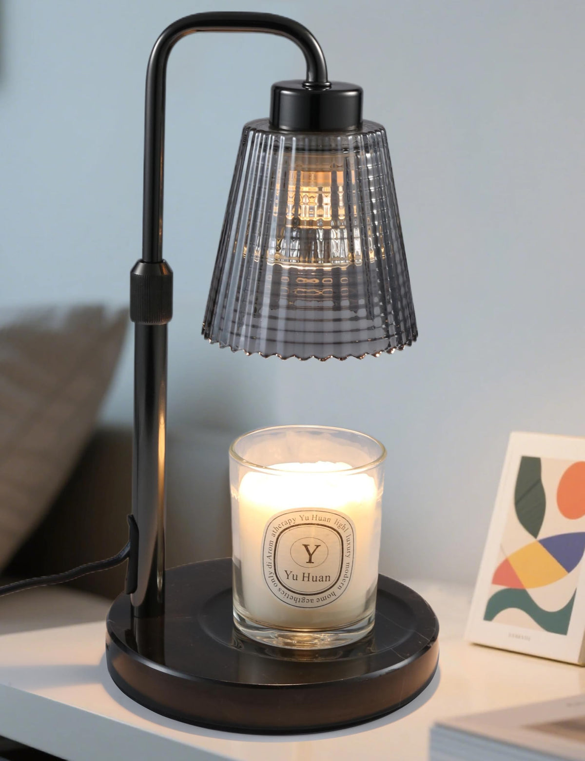 Gold Candle Warmer Lamp with 24h Cycle Timer, Dimmable Wax Melt Warmer
