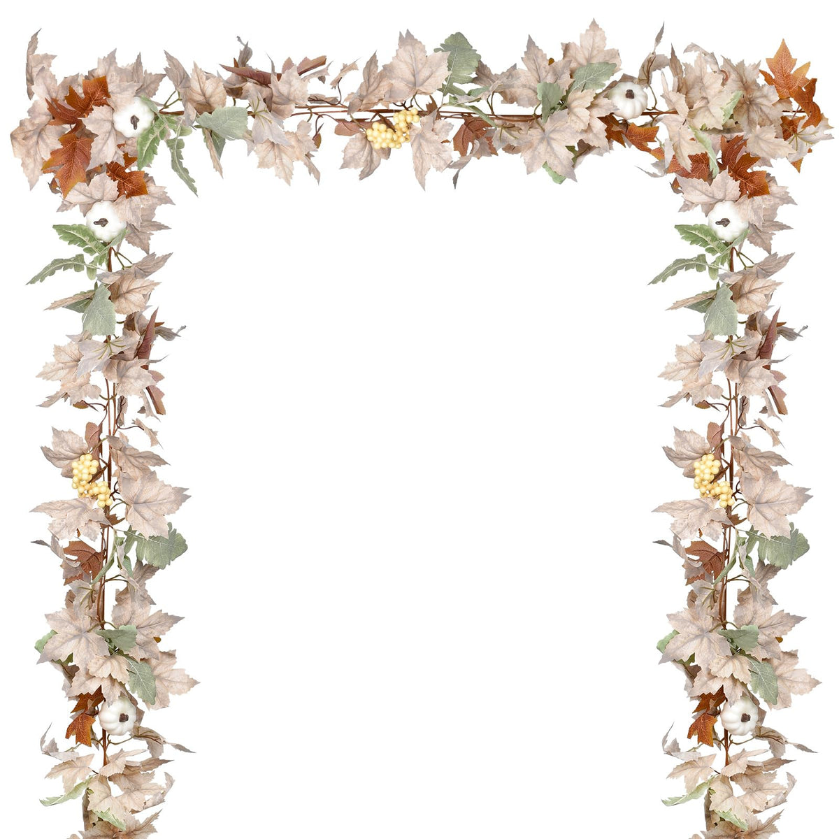 DearHouse 2 Pack Fall Garland Maple Leaf, 5.9Ft/Piece Hanging Vine Garland Artificial Autumn Foliage Garland Thanksgiving Decor for Home Wedding Fireplace Party Christmas (Green)