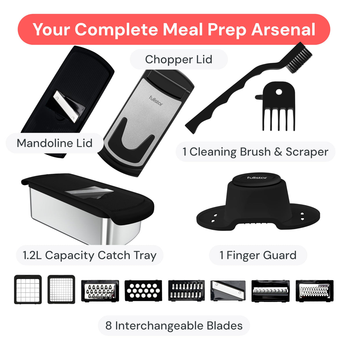 Fullstar Pro Original Vegetable Chopper & Spiralizer, All-in-1 Kitchen Tool