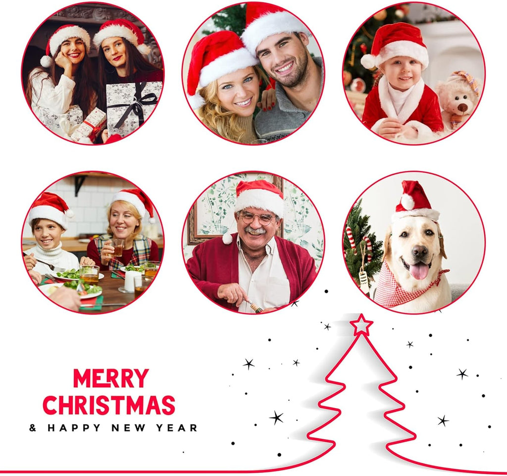 BOSONER Santa Hat: Christmas Hat Adult - Santa Hat for Women and Men - Led Santa Hat