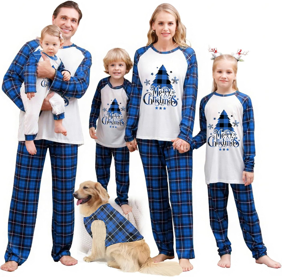 OAKFashion Christmas Family Pajamas Holiday Christma Pajama Family Matching Pjs Set Sleepwear Xmas Jammies