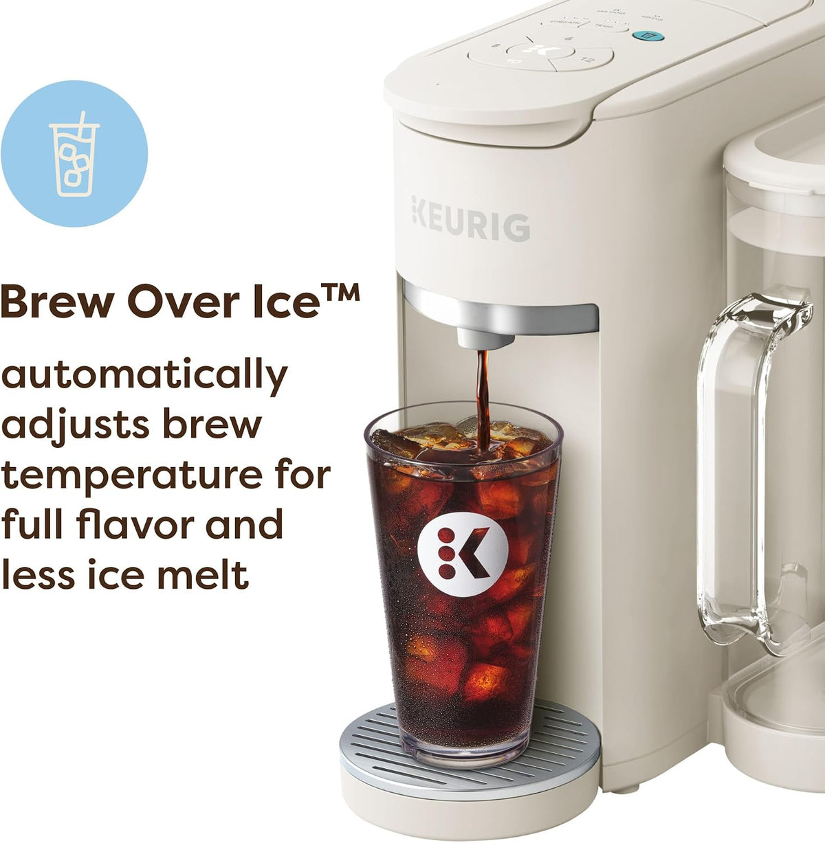 Keurig K-Supreme Gen 2, Hot and Iced Single Serve Coffee Maker, Warm Stone