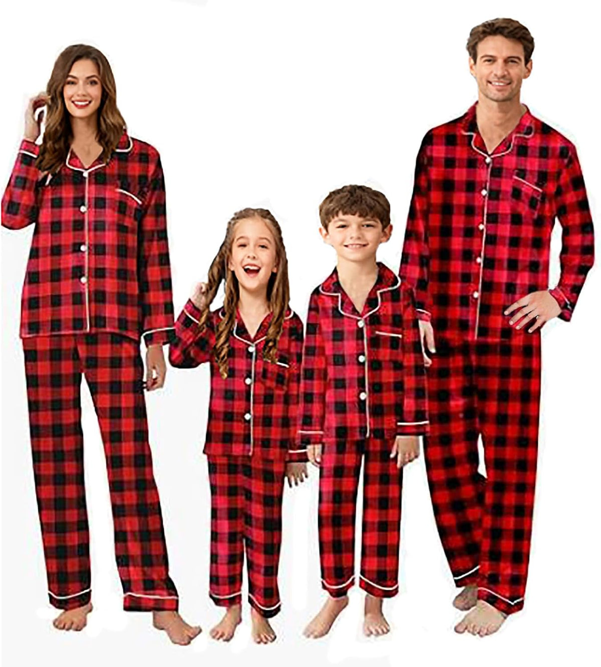 OAKFashion Christmas Family Pajamas Holiday Christma Pajama Family Matching Pjs Set Sleepwear Xmas Jammies