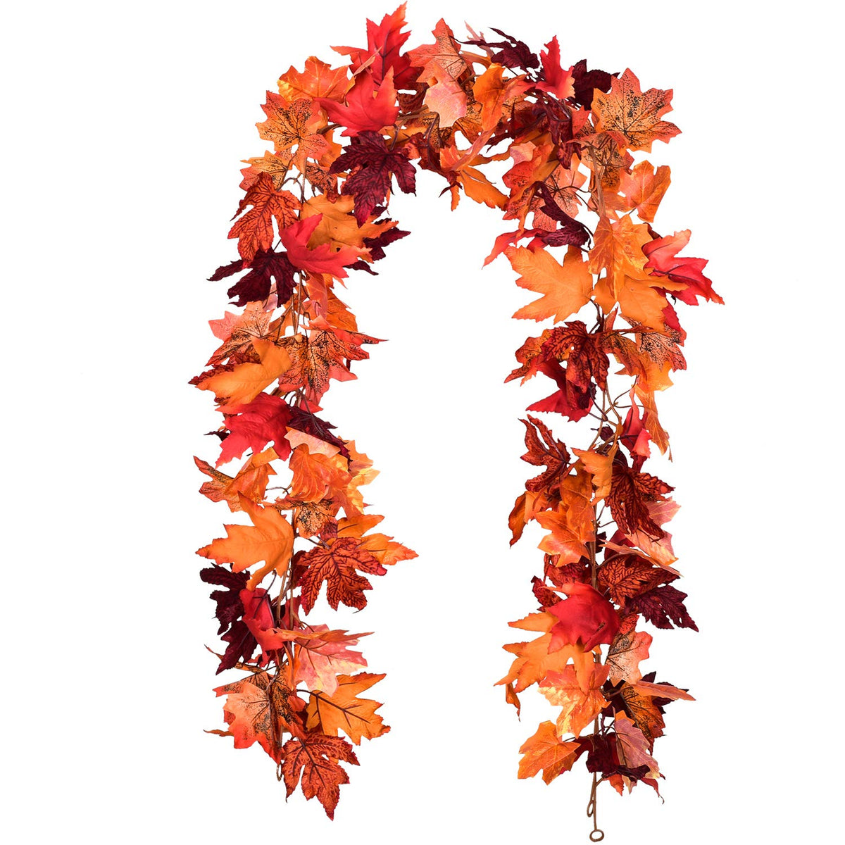 DearHouse 2 Pack Fall Garland Maple Leaf, 5.9Ft/Piece Hanging Vine Garland Artificial Autumn Foliage Garland Thanksgiving Decor for Home Wedding Fireplace Party Christmas (Green)