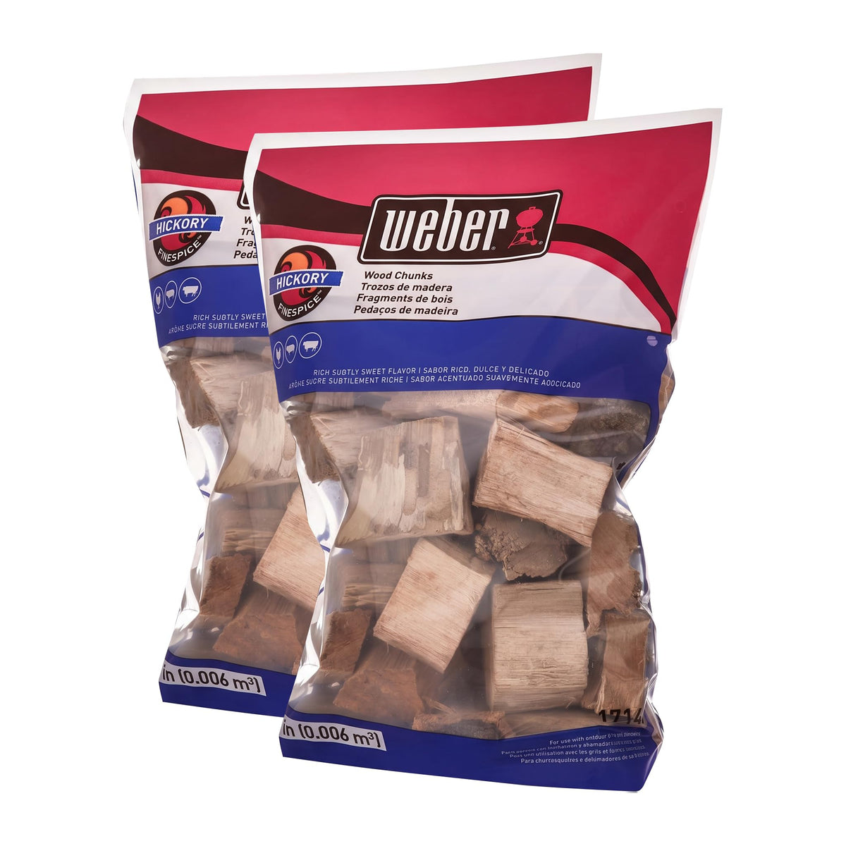 Weber® Cherry Wood Chunks, Outdoor Cooking Fuel, 4 lb